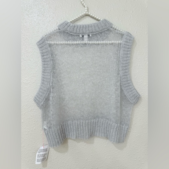 TopShop Open Stitch Sweater Vest Wool Size S -M NWT - Picture 8 of 13